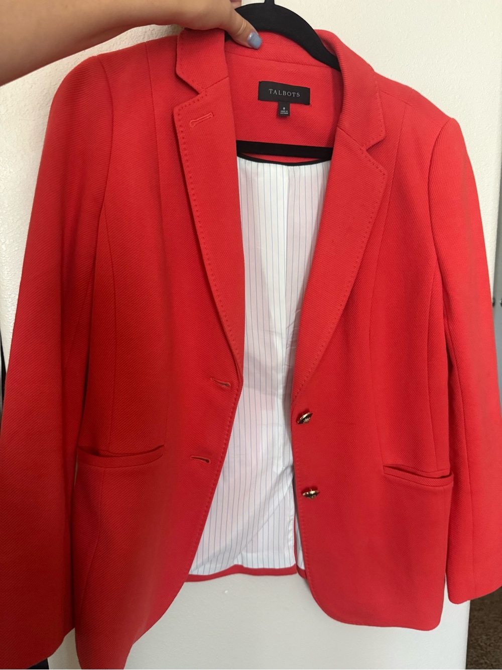 Talbots Red Classic Notch-Lapel Blazer